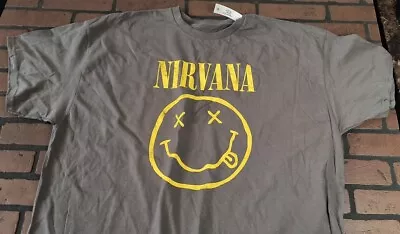 Buy NIRVANA- Distressed Smiley Face Men's T-shirt ~Never Worn~ 3XL • 37.81£