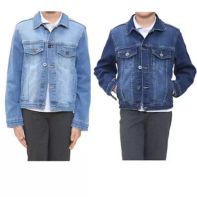 Buy Boys Denim Jacket Casual Button Up Classic Jeans Coat Kids Childs Top Age 3-14 • 13.95£