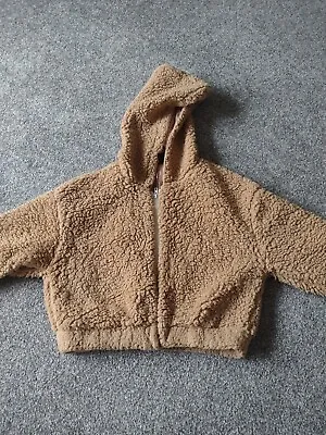 Buy Teddy Bear Fleece Hooded Brown Jacket/Cardigan. Size Medium • 5.99£