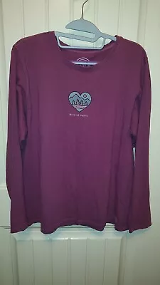 Buy Life Is Good Womens Wild At Heart Graphic Knit Top Size XXL Purple • 15.42£