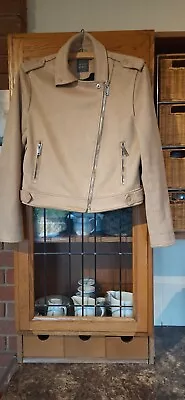 Buy Suede Effect Beige Primark Ladies Size 12 Bomber Jacket. Excellent Condition. • 13.12£