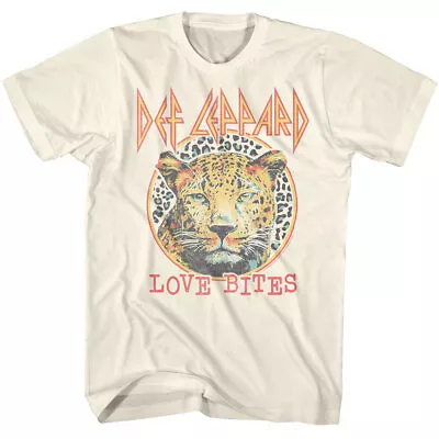 Buy Def Leppard Love Bites Leopard Badge Men's T Shirt Metal Band Music Merch • 45.84£