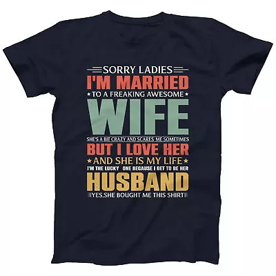 Buy I'm Married To A Freaking Awesome Wife Men's T-shirt Funny Slogan Gift T-shirt • 12.99£