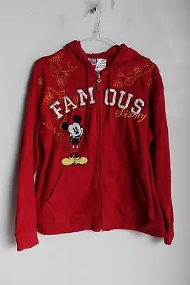 Buy Disney Mickey Mouse Womens Fleece Hoodie - Red - SIze Small S (X-n6) • 13.99£