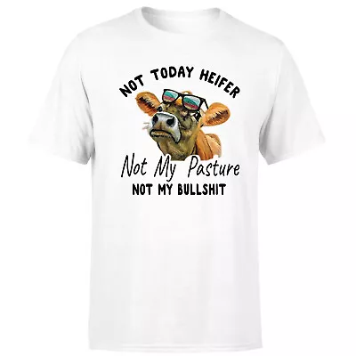 Buy Not Today Heifer Unisex T Shirt Funny Bull Graphic Slogan Short Sleeve Tee Top. • 9.99£