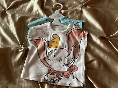 Buy BNWT Set Of 2 George Baby Disney T-shirts Dumbo & Dalmatians 0-3 Months • 1.75£