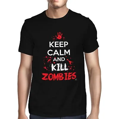 Buy 1Tee Mens Keep Calm And Kill Zombies T-Shirt • 7.99£