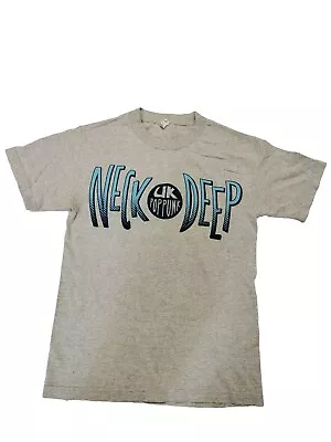 Buy Sz S Neck Deep Band Grey Tshirt Pop Punk • 22.12£