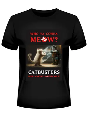 Buy Catbusters (Ghostbusters) Heavyweight Unisex Crewneck Film T-shirt Cat Lovers • 17.99£