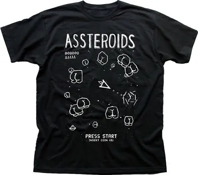 Buy ASSTEROIDS Funny ASTEROIDS Parody ATARI RETRO Black T-shirt OZ9643 • 13.95£