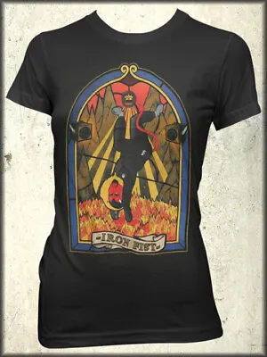 Buy Iron Fist Run S8N Break Dancing Devil On Fire Womens Short Sleeve T-Shirt Black • 19.22£