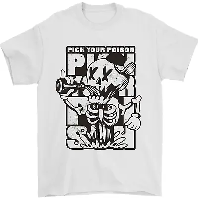 Buy Pick Your Poison Beer Alcohol Skeleton Skull Mens T-Shirt 100% Cotton • 8.49£