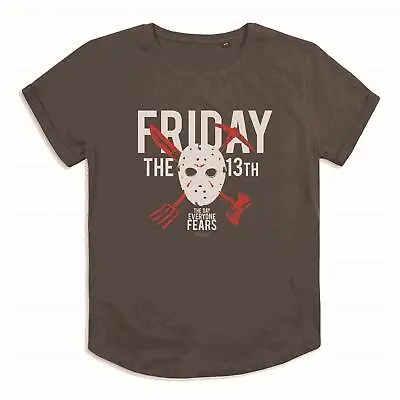 Buy Friday The 13th Womens Roll Sleeve T-Shirt The Day Everyone Fears S-XL Official • 13.99£