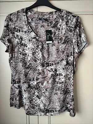 Buy Ladies Bonmarche Short Sleeve Top T Shirt Size 18 Snake Print New With Tags • 12£