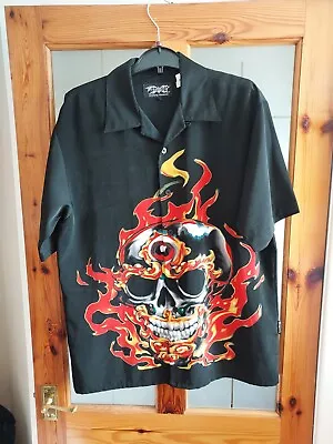 Buy Bowling Shirt Punk Shirt The Offspring Dragonfly Rare Skull Design 44/46 Chest • 16£