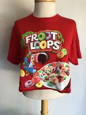Buy FROOT LOOPS CEREAL (2019) Official Kellogg’s Retro Crop Top T-Shirt Size Medium • 18.96£