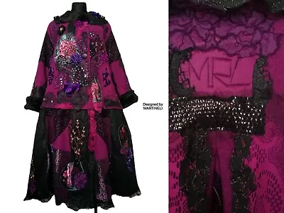 Buy Plus Size Wool Coat 3xl Maxi Long Pink Coat Boho Embroidered Coat Gypsy Coat • 473.62£