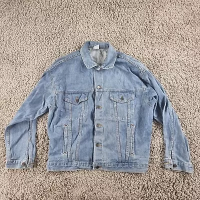 Buy Easy Riders Jacket Mens Large USA Blue Denim Stone Wash Button Up P4-A4 • 31.99£