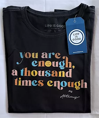 Buy Life Is Good SS Shirt Crusher Tee ATTICUS POETRY You Are Enough Chest43 Womens L • 23.73£