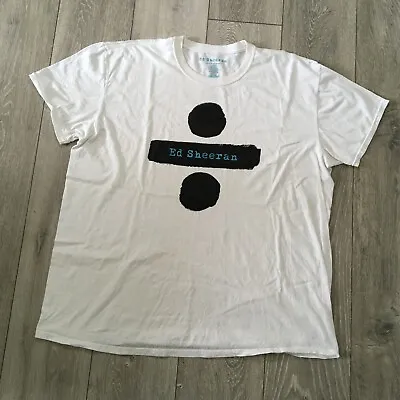 Buy Ed Sheeran Divide White Cotton T-shirt - Size 2XL • 9.69£