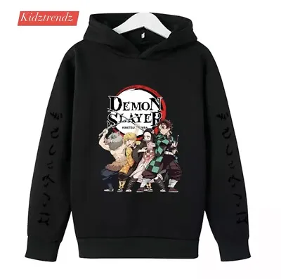 Buy Kids  Boys Girls Teenagers Demon Slayer  Printed  Hoodie Pullover Jumper NEW • 16.99£
