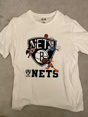 Buy Brooklyn Nets NBA Space Jam T Shirt White Size XL • 8£