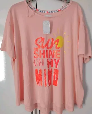 Buy Time To Dream Pj Top Pink Short Sleeve Scoop Neck Sunshine Size 24 26 Bnwt  • 5£