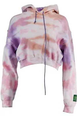 Buy Danzy Cropped Tie Dyed Cotton Jersey Hoodie Medium • 55£
