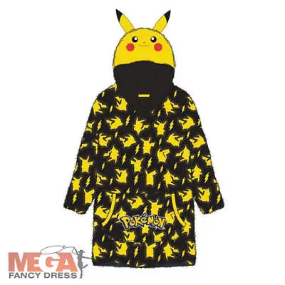 Buy Official Pokemon Pikachu Kids Oversized Hoodie Plush Blanket Sweatshirt Boy Girl • 16.99£
