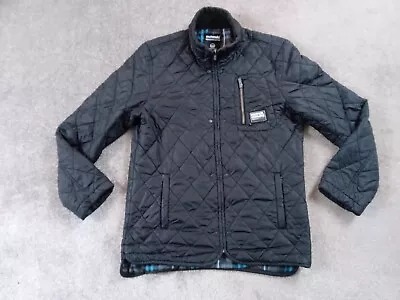 Buy Mckenzie Jacket Quilted Padded Black Coat Mens Corduroy Collar Size Medium • 17.33£