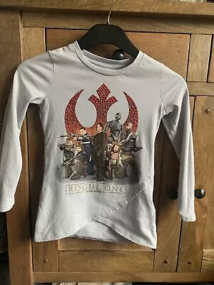 Buy Kids Disney Parks Rogue One Star Wars Long Sleeve Top T-shirt Tee Age 4-6  XS • 0.99£
