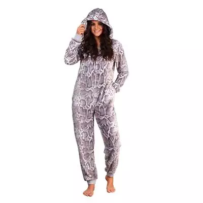 Buy Ladies Pyjamas 1Onesie Hooded All In One Jumpsuit Fleece • 12.99£