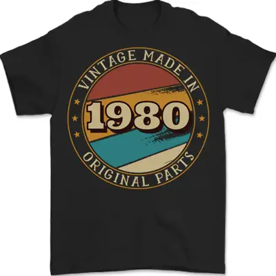 Buy 43rd Birthday Vintage Made In 1980 Mens T-Shirt 100% Cotton • 8.49£