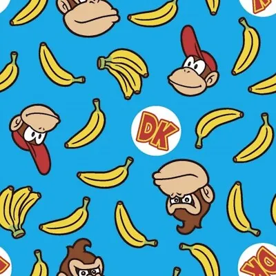 Buy 100% Cotton Fabric Springs Creative Nintendo Donkey Kong Bananas • 9.25£