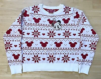 Buy Large 42  Chest Disney Minnie Mouse Christmas Sweater Jumper Xmas Primark • 34.99£