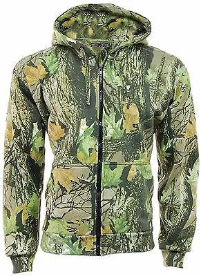 Buy Men's Camouflage Country Camo Hoodie Zipper Zip Top Jumper Shooting Fishing New • 17.95£