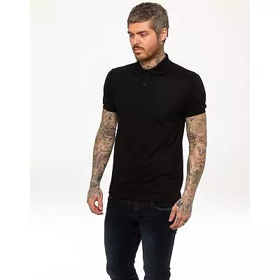 Buy Mens Polo Shirts Short Sleeve T Shirts Regular Fit Pique Work Casual Plain Top • 6.49£