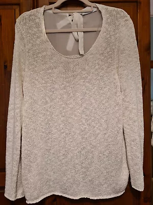 Buy Ladies Christmas White Sweater-blouse Top Size 18 • 4£
