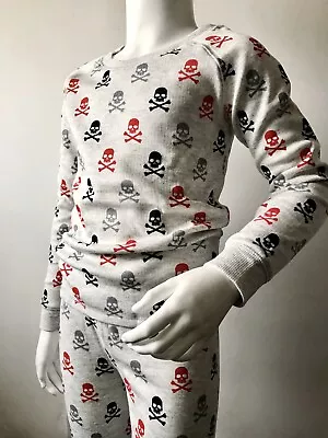 Buy Gorgeous Ex M&S Thermal Boys Skull/Pirate Pyjamas Size 1-2 Brand New - LAST ONE • 10.99£