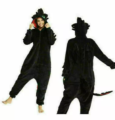Buy UK How To Train Your Dragon Pajamas Cosplay Bathrobe Hood Tail Nightgown Costume • 13.19£