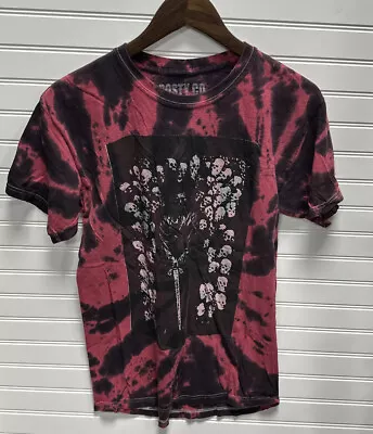 Buy Posty Post Malone T-Shirt Size Medium M Red Black Tye Dye Wrap Runaway Tour 2019 • 22.26£