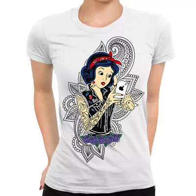Buy Snow White Rock Goth Princess Womens T-Shirt Biker Punk Alternative Gothic • 12.95£