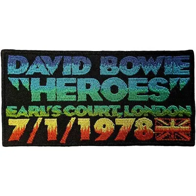 Buy DAVID BOWIE Iron-On Patch: HEROES EARLS COURT 1978: Official Merch Fan Gift £pb • 4.45£