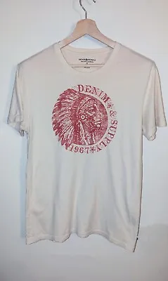 Buy Denim And Supply Ralph Lauren Indian Chief Graphic Print T Shirt Single Stitch M • 14.99£