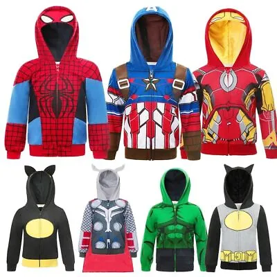 Buy Boys Hoodie Pajama Costume Marvel Iron Man Spider-man Christmas Sweatshirt Gift • 36.18£