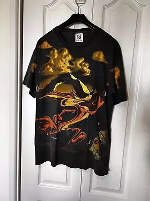 Buy Vintage Looney Tunes Shirt Aop Will.e Coyote Roadrunner 90s Single Stich Faded  • 50£