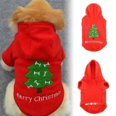 Buy Christmas Pet Dog Cat Xmas Tree Coat Costume Hoodie Cosplay Clothes Warm Sweater • 10.46£
