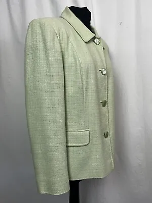 Buy Eastex Jacket Lime Green Long Sleeve Button Up Wedding Collared UK14 R64 • 4.74£