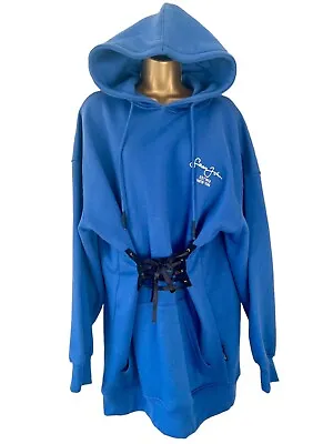 Buy Sean John X Missguided Blue Balloon Sleeve Hoodie Reworked Corset Waist Dress 10 • 19.99£