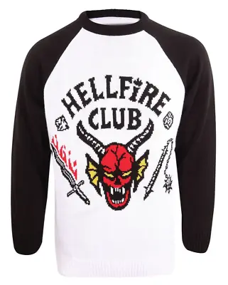 Buy Official Stranger Things Hellfire Club Knitted Christmas Jumper Sweater Med Bnwt • 24.95£